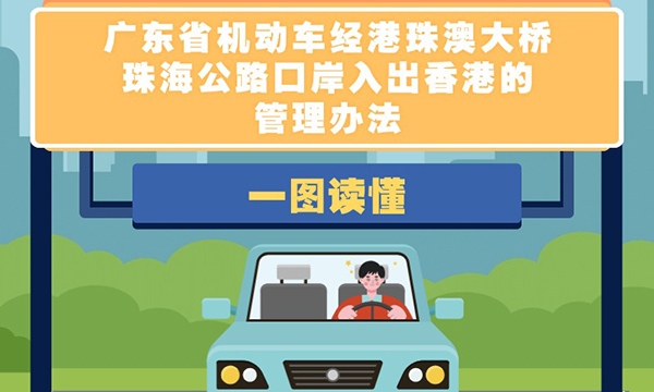 一圖讀懂廣東省機(jī)動車經(jīng)港珠澳大橋珠海公路口岸入出香港的管理辦法